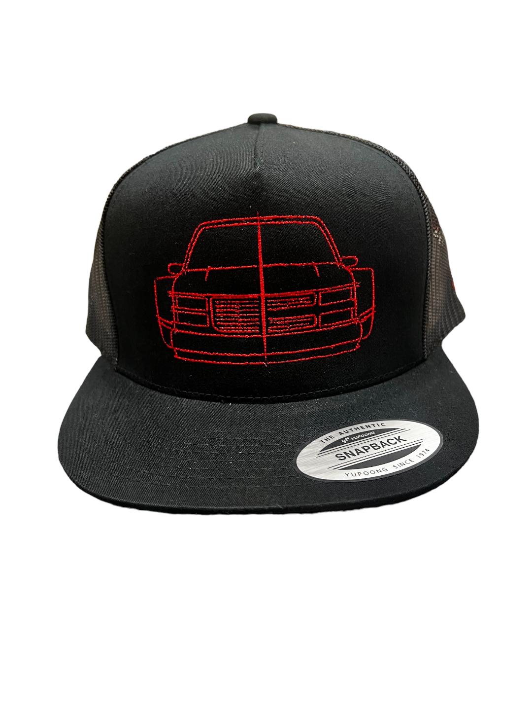 BLACK/RED FRONT VIEW DUALLY HAT
